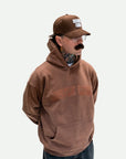 Varsity Oversized Hoodie (Washed Brown)
